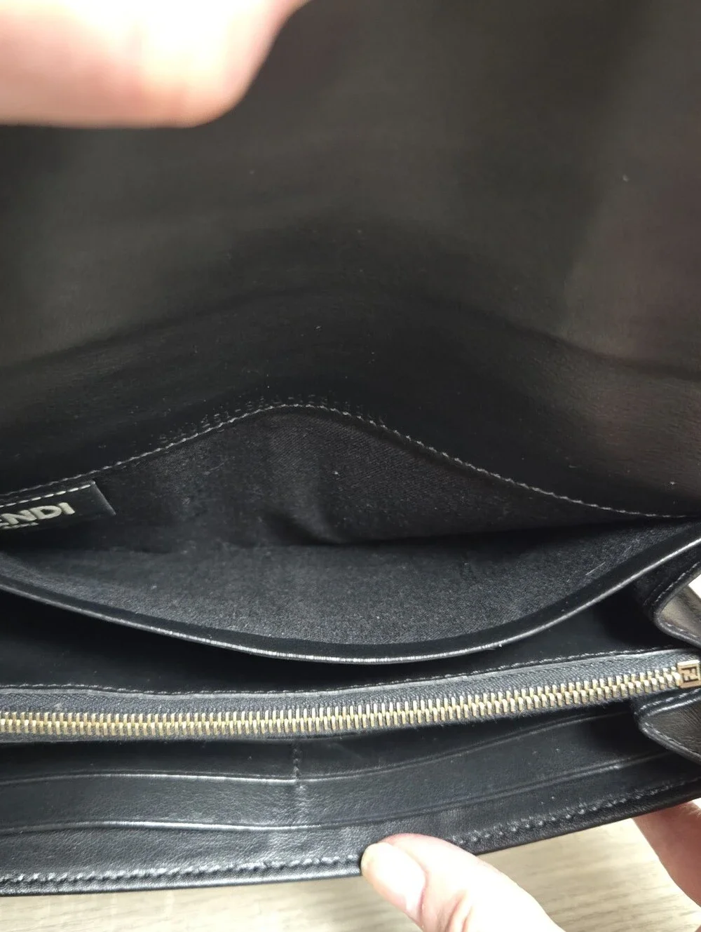 Fendi Roma Continental Black Leather Long Wallet Authentic 8M0251